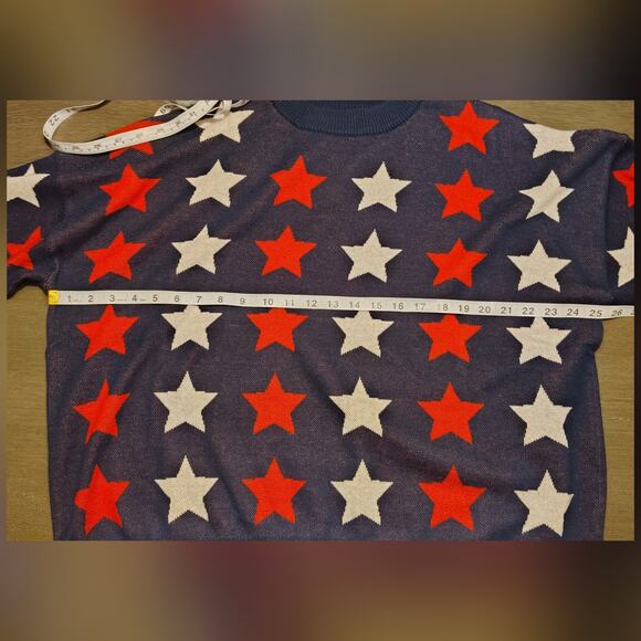 BEACH RIOT Callie Sweater & Balboa Shorts Americana Stars Set Size XL Blue - Picture 6 of 16
